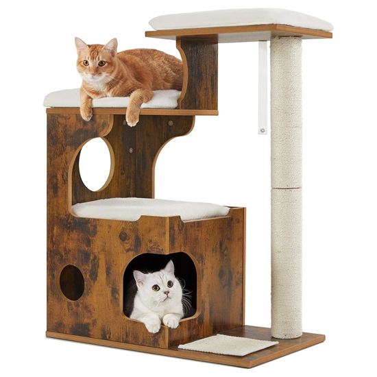 Feandrea Cat Tower, Medium,  Height 86 cm, for small & medium Cats (PCT70HW) (FEAPCT70HW)-FEAPCT70HW