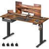 Songmics Μεταλλικό Ηλεκτρικά Ρυθμίζόμενο γραφείο 140 x 60 x 72-120 cm Ξύλινου Φινιρίσματος Χρώματος καφέ (LSD114X01) (SNGLSD114X01)-SNGLSD114X01