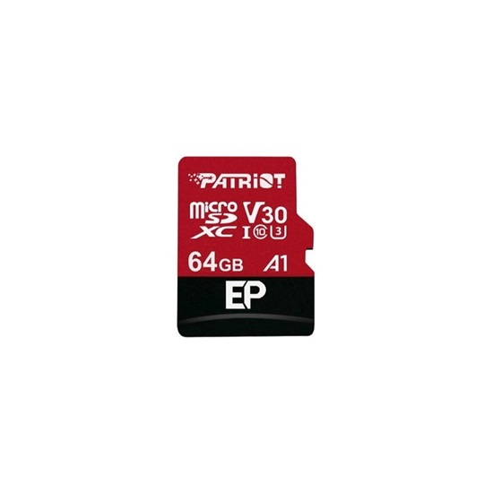 Patriot EP 64 GB microSDXC Black/Red UHS-I U3 Class 10 V30 A1 (PEF64GEP31MCX) (PATRPEF64GEP31MCX)-PATRPEF64GEP31MCX