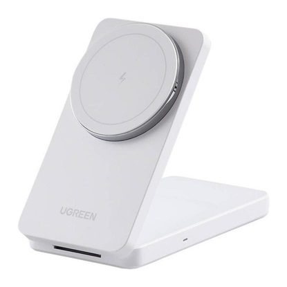 Ugreen W528 2 σε 1 επαγωγικός φορτιστής για iPhone AirPods 20W λευκό (45055) (UGR45055)-UGR45055
