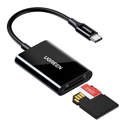 Ugreen 2-in-1 USB-C Card Reader CM265 Black (35622) (UGR35622)-UGR35622