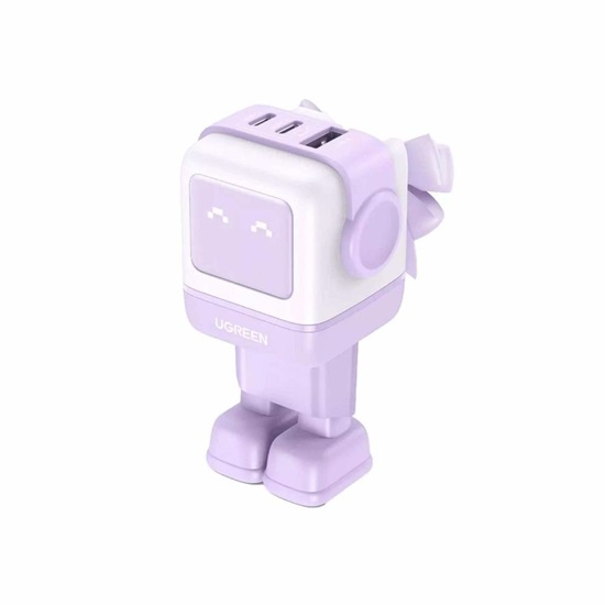 Ugreen Wall charger Nexode RG Robot GaN 2x USB-C + USB 65W purple (35291) (UGR35291)-UGR35291