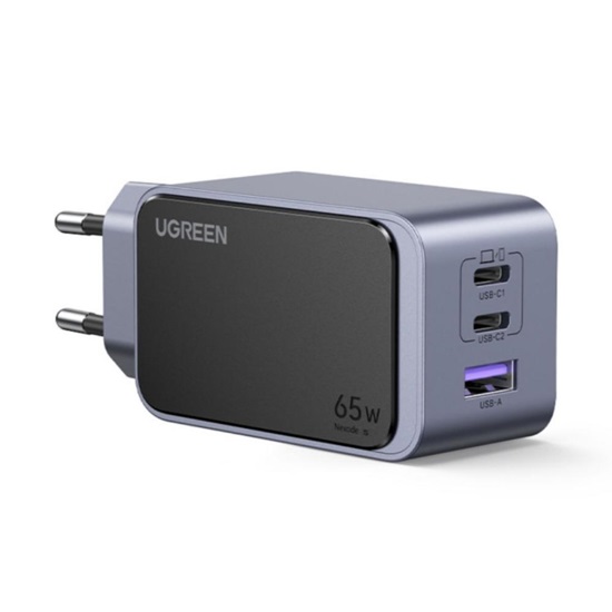 Ugreen Nexode Air 65W wall charger USB + 2x USB-C gray (35042) (UGR35042)-UGR35042