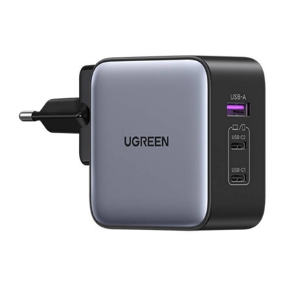 Ugreen Φορτιστής Χωρίς Καλώδιο GaN με Θύρα USB-A και 2 Θύρες USB-C 65W Γκρι (90409B) (UGR90409B)-UGR90409B