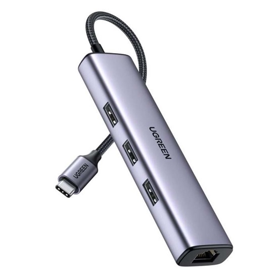 Ugreen CM475 Adapter USB-C Hub to 3x USB 3.0 RJ45 USB-C PD gray (60600) (UGR60600)-UGR60600