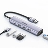 Ugreen 5in1 adapter USB-A to 3x USB 3.0 + RJ45 + USB-C gray (60554) (UGR60554)-UGR60554