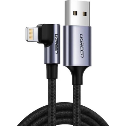 Ugreen Kabel USB do Lightning kątowy US299 MFi 1m czarny (60521) (UGR60521)-UGR60521