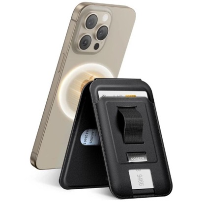 Ugreen Magnetic wallet with stand and holder function for iPhone MagSafe LP836 leather black (45166) (UGR45166)-UGR45166