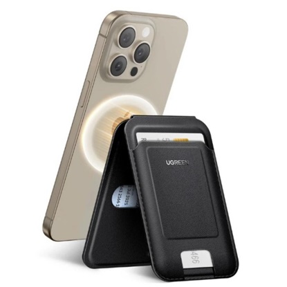 Ugreen Magnetic wallet with stand function for iPhone MagSafe LP836 leather black (45165) (UGR45165)-UGR45165