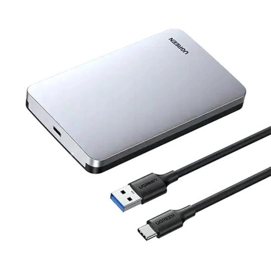 Ugreen Hard disk enclosure 2 5" SATA HDD / SSD CM300 6 Gbps USB-C 3.1 Gen2 gray (70498) (UGR70498)-UGR70498