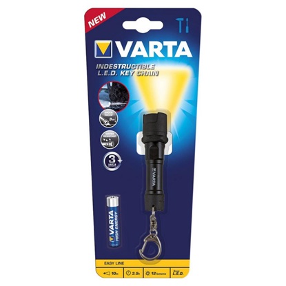 Varta 'Indestructible' LED Flashlight KEY CHAIN KEY RING 1AAA 16701 (VART19468)-VART19468