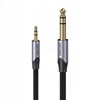 VENTION Cotton Braided TRS 3.5mm Male to 6.5mm Male Audio Cable 2M Gray Aluminum Alloy Type (BAUHH) (VENBAUHH)-VENBAUHH