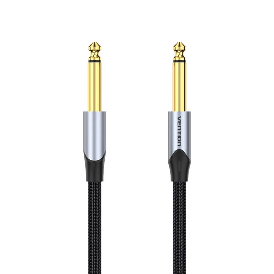 VENTION Cotton Braided 6.5mm Male to Male Audio Cable 0.5M Gray Aluminum Alloy Type (BASHD) (VENBASHD)-VENBASHD