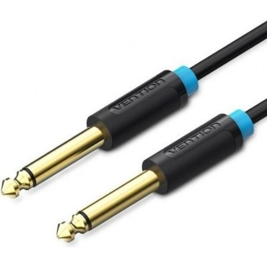 VENTION 6.5mm Male to Male Audio Cable 1M Black (BAABF) (VENBAABF)-VENBAABF
