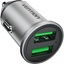 VENTION 2-Port USB (A+A) Car Charger (18W/18W) Gray Mini Style Aluminum Alloy Type (FFAH0) (VENFFAH0)-VENFFAH0