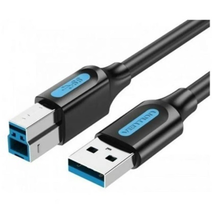 VENTION USB 3.0 A Male to B Male Cable 1M Black PVC Type (COOBF) (VENCOOBF)-VENCOOBF