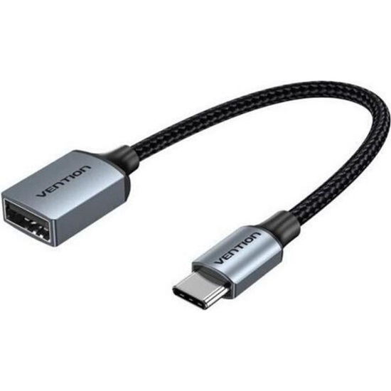 VENTION USB 3.0 Type-C Male to A Female OTG Cable 0.15M Gray Aluminum Alloy Type (CCXHB) (VENCCXHB)-VENCCXHB
