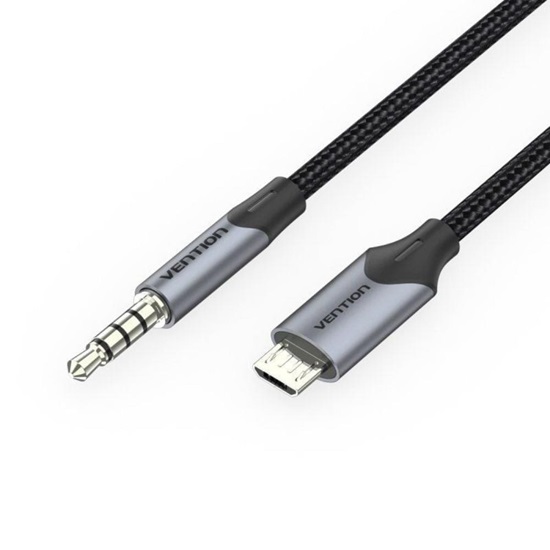VENTION Micro USB Male to TRRS 3.5mm Male Audio Cable 1M Black (BDGBF) (VENBDGBF)-VENBDGBF