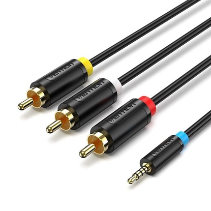 VENTION 2.5mm Male to 3RCA Male AV Cable 1.5M Black (BCCBG) (VENBCCBG)-VENBCCBG