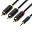 VENTION 3.5mm Male to 3RCA Male AV Cable 1.5M Black (BCBBG) (VENBCBBG)-VENBCBBG
