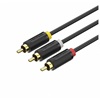 VENTION 3RCA Male to Male AV Cable 1.5M Black (BCABG) (VENBCABG)-VENBCABG