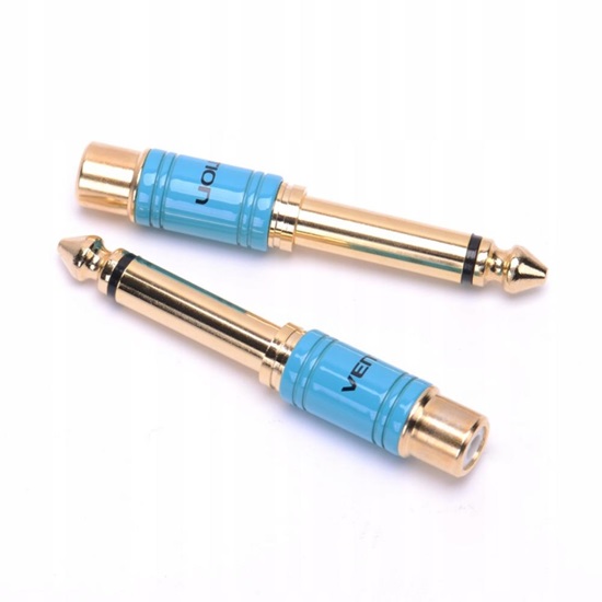VENTION 6.5mm Male to RCA Female Audio Adapter Blue Metal Type (VDD-C03) (VENVDD-C03)-VENVDD-C03