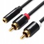 VENTION 3.5mm Female to 2RCA Male Audio Cable Metal Type (VAB-R01-B150) (VENVAB-R01-B150)-VENVAB-R01-B150