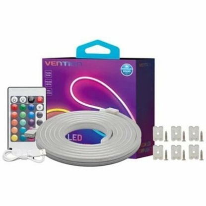 VENTION Silicone Neon LED Strip 5M with IR Remote and 12V DC Power Supply (PAEWJ-EU) (VENPAEWJ-EU)-VENPAEWJ-EU