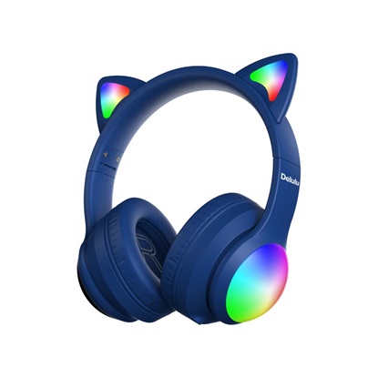 Kiddoboo Delulu Bluetooth Headphones Disco Blue (KBMS632BLU)-KBMS632BLU