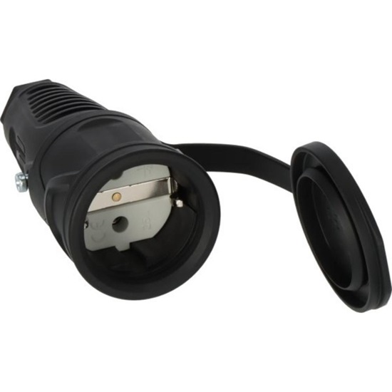 Brennenstuhl Θηλυκό Βύσμα Schuko με Γείωση και Προστατευτικό Καπάκι 230V/16A IP54 Black (1082050020) (BNN1082050020)-BNN1082050020