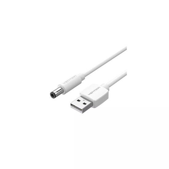 VENTION USB to DC 5.5mm Barrel Jack Power Cable 0.5M White Tuning Fork Type (CEYWD) (VENCEYWD)-VENCEYWD