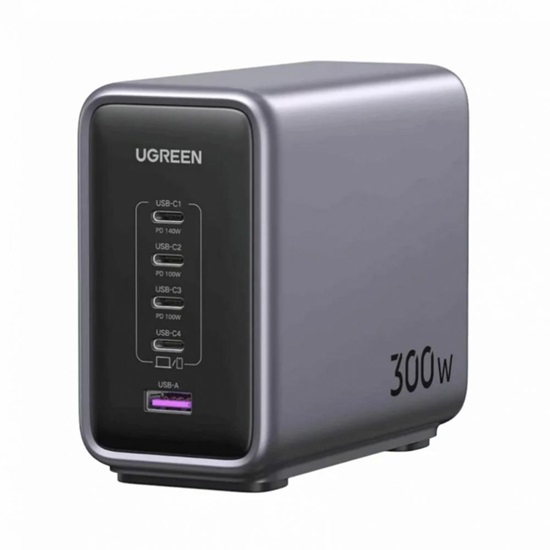 Ugreen CD333 Nexode 300W 5A 1 x USB-A - 4 x USB-C Gray (90903B) (UGR90903B)-UGR90903B