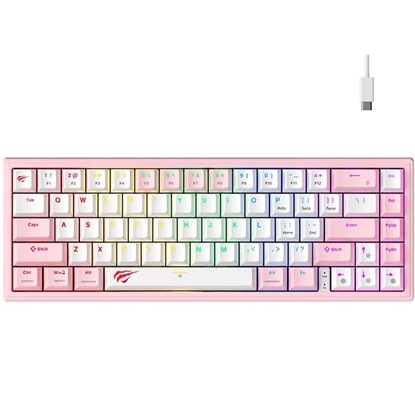 Havit Gaming Mechanical Keyboard 60% Pink (KB874L-PK) (HAVKB874L-PK)-HAVKB874L-PK