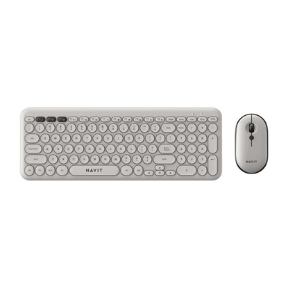 Havit Wireless Keyboard & Mouse Set English US Light Gray (KB254GCM) (HAVKB254GCM)-HAVKB254GCM