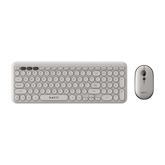 Havit Wireless Keyboard & Mouse Set English US Light Gray (KB254GCM) (HAVKB254GCM)-HAVKB254GCM