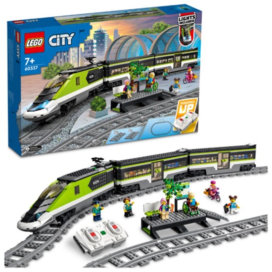 Lego City Passenger Express Train (Set With Remote-Controlled Train With Headlights 2 Cars And 24 Rail Elements) (60337) (LGO60337)-LGO60337