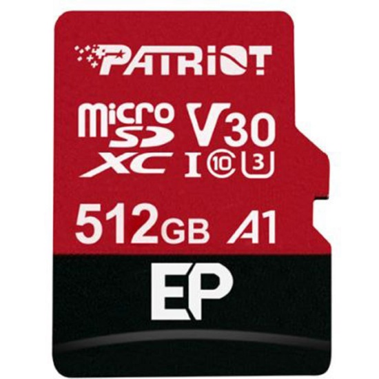 Patriot EP Series 512 GB microSDXC Red/Black UHS-I U3 Class 10 V30 A1 (PEF512GEP31MCX) (PATRPEF512GEP31MCX)-PATRPEF512GEP31MCX