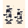 Feandrea Cat Tower, Height 168 cm, up to 6 cats (PCT165G01) (FEAPCT165G01)-FEAPCT165G01