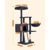 Feandrea Cat Tower, Height 135 cm, up to 3 cats (PCT132G01) (FEAPCT132G01)-FEAPCT132G01