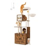 Feandrea Cat Tower With Litter box Height 185 cm, up to 2 cats (PCT15GYZ) (FEAPCT15GYZ)-FEAPCT116X01