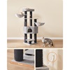 Feandrea Cat Tower, Height 160 cm, for large Cats, Gray-Black (PCT003W01) (FEAPCT003W01)-FEAPCT003W01