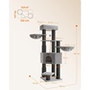 Feandrea Cat Tower, Height 160 cm, for large Cats, Gray-Black (PCT003W01) (FEAPCT003W01)-FEAPCT003W01