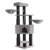 Feandrea Cat Tower, Height 160 cm, for large Cats, Gray-Black (PCT003W01) (FEAPCT003W01)-FEAPCT003W01