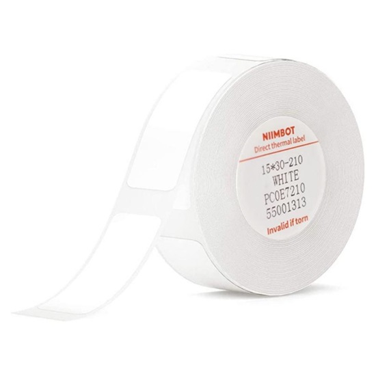 Niimbot Αυτοκόλλητες Θερμικές Ετικέτες T 15x30mm 210τμχ Λευκό (T1530-210 WHITE) (NIIT1530-210-WHITE)-NIIT1530-210-WHITE