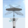 Songmics Ομπρέλα Κήπου 2 x 1.5 μέτρα Γκρί  (GPU048G01) (SNGGPU048G01)-SNGGPU048G01