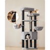 Feandrea Cat Tower XXl, Height 186.7 cm, up to 4 Cats, Σκούρο Γκρι & Μαύρο (PCT008G02) (FEAPCT008G02)-FEAPCT008G02