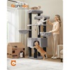 Feandrea Cat Tower XXl, Height 186.7 cm, up to 4 Cats, Σκούρο Γκρι & Μαύρο (PCT008G02) (FEAPCT008G02)-FEAPCT008G02