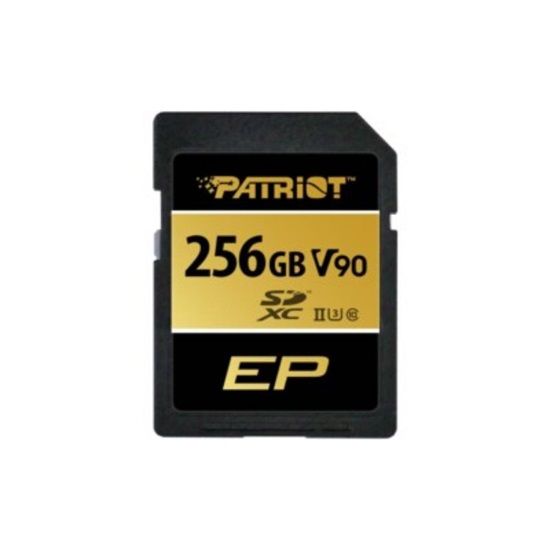 Patriot EP 256 GB SDXC Black UHS-II U3 Class 10 V90 (PEF256GEP92SDX) (PATRPEF256GEP92SDX)-PATRPEF256GEP92SDX