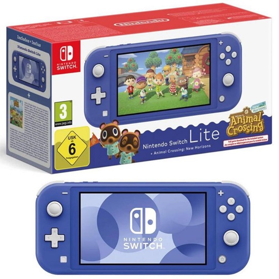Nintendo Switch lite Console Animal Crossing Blue (46144) (NIN46144)-NIN46144