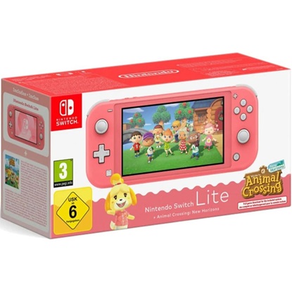 Nintendo Switch lite Console Animal Crossing Coral (46120) (NIN46120)-NIN46120